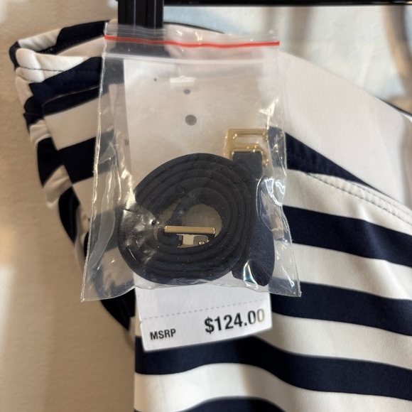 MICHAEL MICHAEL KORS Sz 14 One Piece Bathingsuit Stripes Halter Neck NEW W/ TAGS - Picture 5 of 7